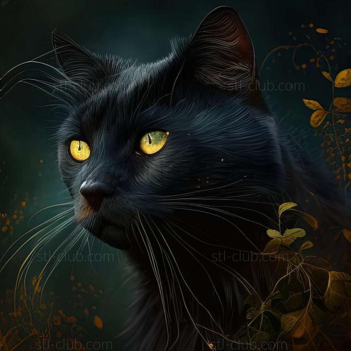 3D model Wild black cat (STL)